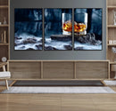 Whiskey Ice Wall Art Canvas Print