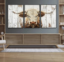 Rustic Longhorn Bull Wall Art Canvas Set – Western-Inspired by MyGreatCanvas | Canvas Wall Art Prints | Photo Prints & Wall Decor