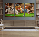 Dogs Playing Pool Canvas Wall Art Funny Gifts Dog Print