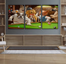 Dogs Playing Pool Canvas Wall Art Funny Gifts Dog Print