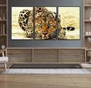 Blue-Eyed Leopard Canvas Wall Art - Framed Animal Print