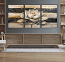 Abstract Lotus Flower Wall Art Canvas Print, Meditation Yoga