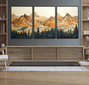 Rustic Wood Mountain Wall Art Print | Triptych Giclee Print by MyGreatCanvas | Canvas Wall Art Prints | Photo Prints & Wall Decor