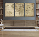 Vintage Middle Earth Map Wall Art Canvas – Lord of the Rings