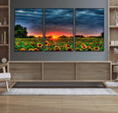 Golden Sunflower Field at Sunset – Breathtaking Sky and by MyGreatCanvas | Canvas Wall Art Prints | Photo Prints & Wall Decor