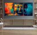 Colorful Buddha Wall Art – Framed Abstract Portrait Canvas by MyGreatCanvas | Canvas Wall Art Prints | Photo Prints & Wall Decor