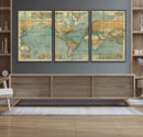 Push Pin World Map Canvas Print – Travel Tracker Wall Art