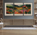 Yayoi Kusama Landscape Canvas Print, Vibrant Floral Mountain