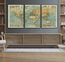 Push Pin World Map Canvas Print – Travel Tracker Wall Art