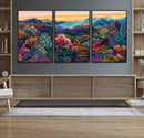 Colorful Abstract Landscape Wall Art Print Canvas - Vibrant