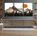 Modern Abstract Mountain Canvas Wall Art Print, Abstract