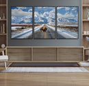Bison Wall Art - Snowy Road Wall Art – Framed Mountain by MyGreatCanvas | Canvas Wall Art Prints | Photo Prints & Wall Decor