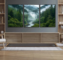 Mountain Forest River Canvas Wall Art Print - Serene Nature