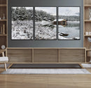Winter Wall Art - Cabin by the Lake Canvas Wall Art - Serene by MyGreatCanvas | Canvas Wall Art Prints | Photo Prints & Wall Decor