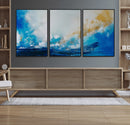 Blue Abstract Print - Dynamic Ocean-Inspired Canvas Wall Art