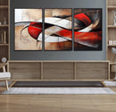 Abstract Wall Art - Modern Red and White Canvas Wall Art