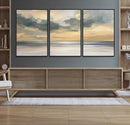 Modern Coastal Artwork with Vibrant Abstract Ocean Waves