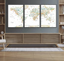 Animal World Map for Kids Room Decor