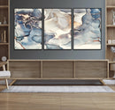 Abstract Blue and Gold Canvas Wall Art - Fluid Modern Ink