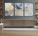 Large Abstract Blue and Gold Canvas Wall Art | Fluid Ink