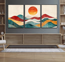 Southwest Mountain Wall Art Canvas Print – Boho Triptych