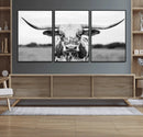 Highland Cow Wall Art Canvas Print – Black and White Western by MyGreatCanvas | Canvas Wall Art Prints | Photo Prints & Wall Decor