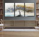 Silver Tree Wall Art – Framed Golden Leaves Canvas Artwork, by MyGreatCanvas | Canvas Wall Art Prints | Photo Prints & Wall Decor