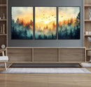 Abstract Forest Wall Art Print- Serene Nature Canvas Print