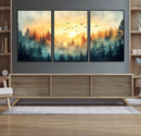 Sunrise Forest Wall Art – Framed Misty Pines Canvas Artwork by MyGreatCanvas | Canvas Wall Art Prints | Photo Prints & Wall Decor