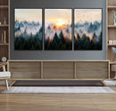 Misty Forest Wall Art – Framed Sunrise Pines Canvas Artwork, by MyGreatCanvas | Canvas Wall Art Prints | Photo Prints & Wall Decor