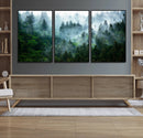 Misty Forest Wall Art Canvas Print – Framed Foggy Mountain