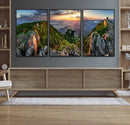 Mountain Sunset Panoramic Wall Art Canvas Print – Framed