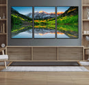 Sunrise Maroon Bells Lake Wall Art Canvas Print – Framed Elk