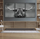 Texas Longhorn Wall Art Canvas Print – Framed Western Bull