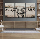 Texas Longhorn Wall Art Canvas Print – Framed Speckled Bull