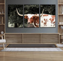 Texas Longhorn Wall Art Canvas Print – Framed Spotted Bull by MyGreatCanvas | Canvas Wall Art Prints | Photo Prints & Wall Decor
