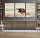 Texas Longhorn Wall Art Canvas Print – Framed Brown Horned