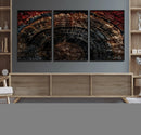 Dark Wood Ring Wall Art Canvas Print – Framed Abstract Tree