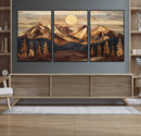 Wood Mountain Landscape Wall Art Canvas Print – Framed