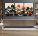 Wood Mountain Landscape Wall Art Canvas Print – Framed