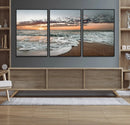 Ocean Sunset Wall Art Canvas Print – Framed Beach Waves