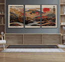 Modern Japanese Wall Art Canvas Print – Framed Abstract