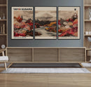 Modern Japanese Wall Art Canvas Print – Framed Abstract