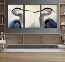 Blue Heron Pair Wall Art Canvas Print – Framed Coastal Bird
