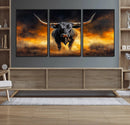 Longhorn Canvas Wall Art Canvas Print – Framed Bold Bull