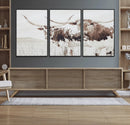 Longhorn Wall Art Canvas Print – Framed Western Cow Rustic