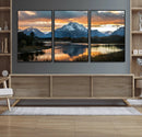 Mountain Sunset Wall Art Canvas Print – Framed Alpine