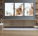 Pampas Grass Wall Art Canvas Print – Framed Neutral Tones