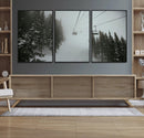 Ski Lift Wall Art Canvas Print – Snowy Pines Misty Landscape
