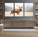 Vintage Wildlife Wall Art Canvas Print – Misty Landscape